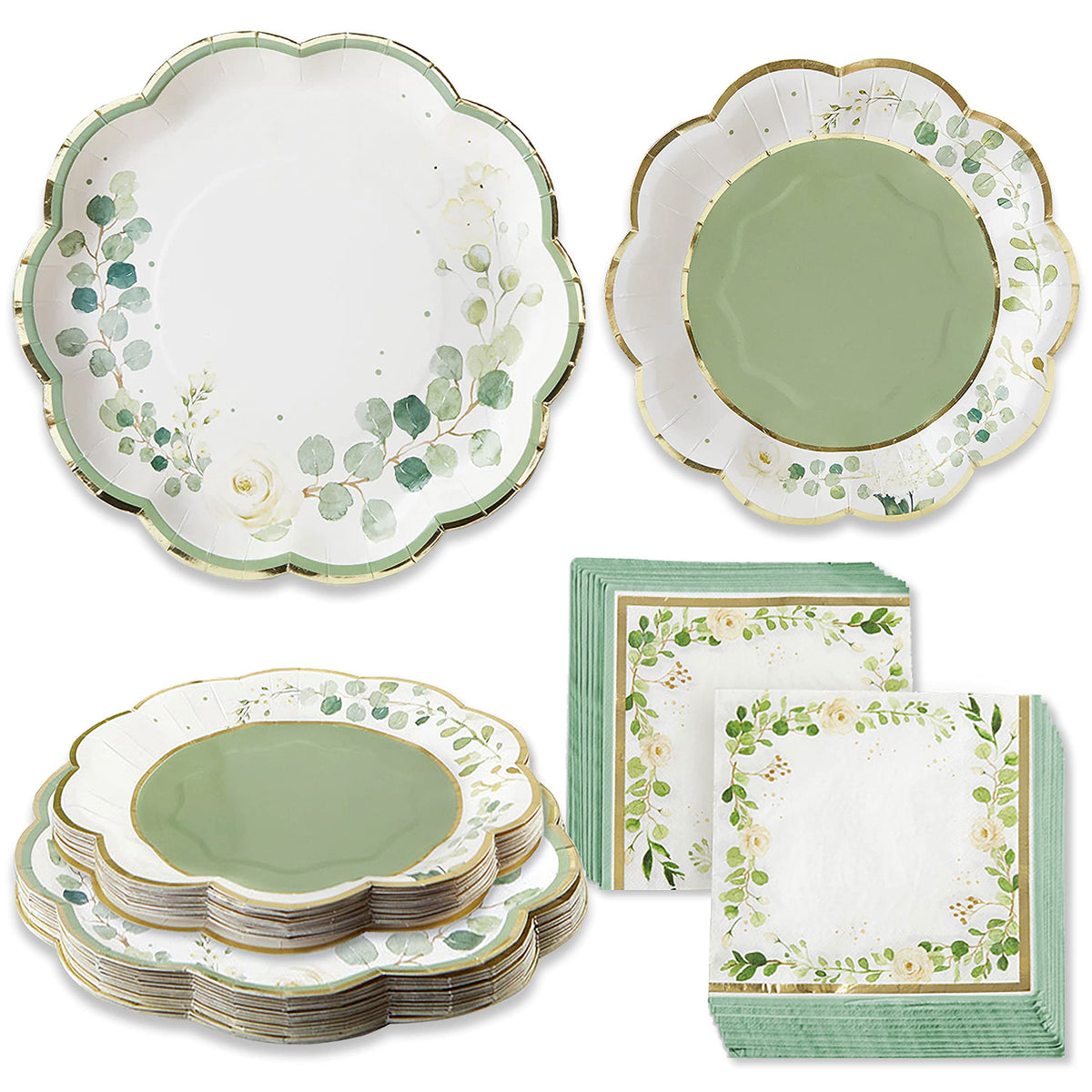 Kate Aspen Paper Plate and Napkin Set - Elegant Disposable Plates for Weddings, Something Blue Before I Do Bridal Shower Decorations, Baby Shower Plates, Tea Party Supplies - 62 Piece