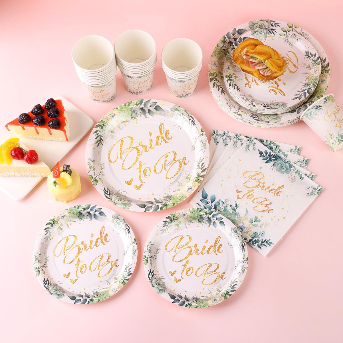 Bridal Shower Plates and Cups and Napkins Sets