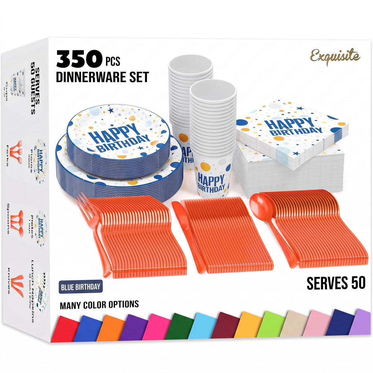 350 Pcs Plastic Dinnerware Set - Exquisite