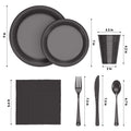 Exquisite 350 Pcs Black Plates and Napkins Party Supplies Plate Sets