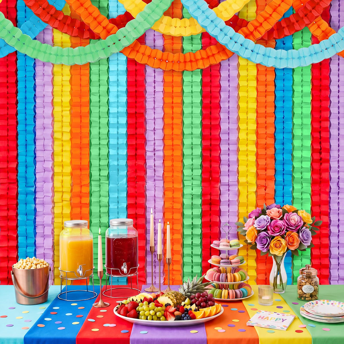 Epakh 12 Pcs Four Leaf Clover Paper Flowers Garland Decorations Colorful Paper Streamers Reusable Hanging Paper Chains Banner for Party Wedding Baby Shower Backdrop Home Decor