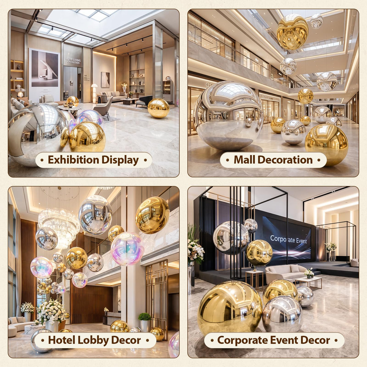 Inflatable Mirror Balls,Large Mirror Balls Decor Reusable PVC Balloon for Large Event, Party, Concerts, Stage, Wedding Decoration