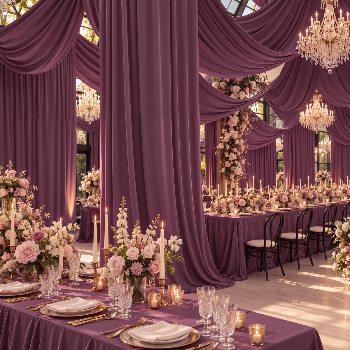 Party Village 30FT Wedding Ceiling Drapes Wrinkle-Free Draping Curtains