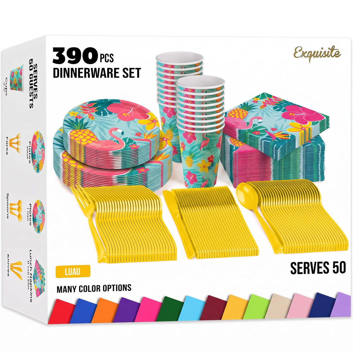 350 Pcs Plastic Dinnerware Set - Exquisite