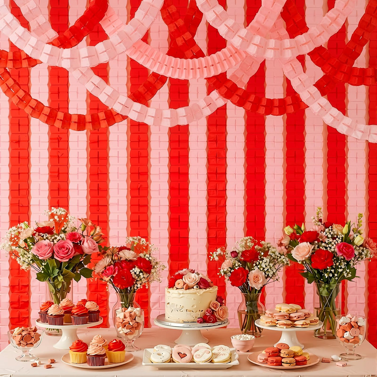 Epakh 12 Pcs Four Leaf Clover Paper Flowers Garland Decorations Colorful Paper Streamers Reusable Hanging Paper Chains Banner for Party Wedding Baby Shower Backdrop Home Decor
