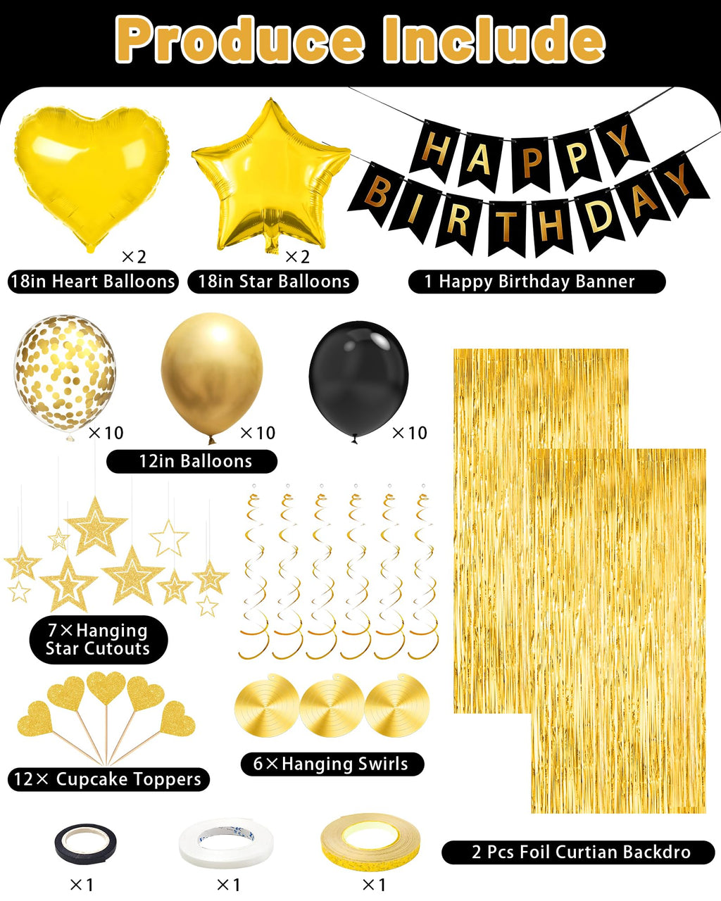 Happy Birthday Party Decorations with Banner Balloons for Women