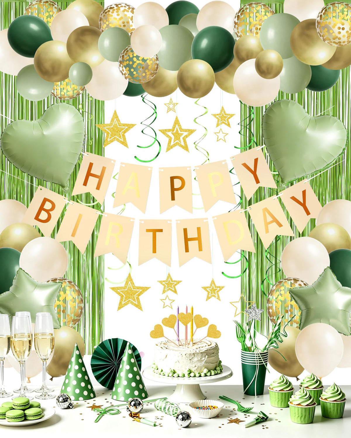 Happy Birthday Party Decorations with Banner Balloons for Women