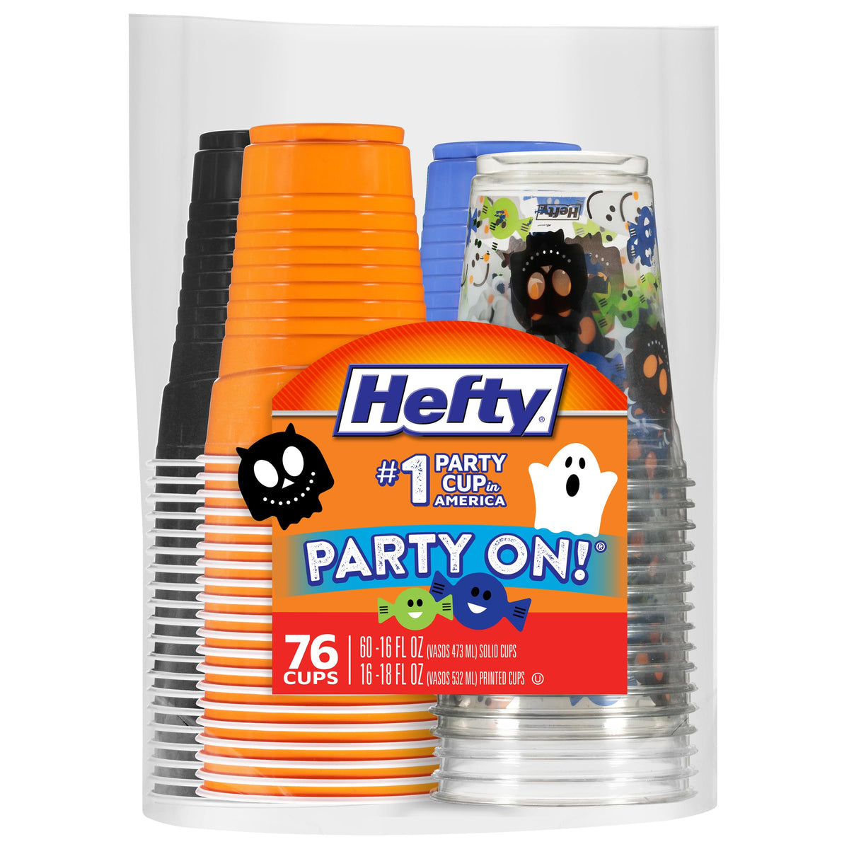 Hefty Party On Disposable Plastic Cups