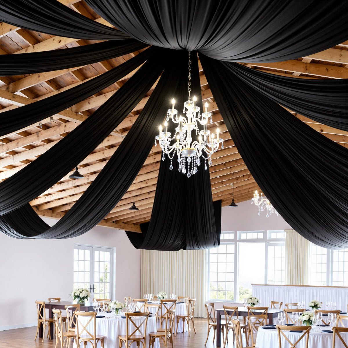 Party Village 30FT Wedding Ceiling Drapes Wrinkle-Free Draping Curtains