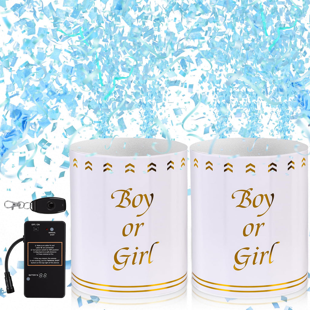 Giant Gender Reveal Electronic Cannon Barrel; Ideal for large Outdoor Gender Reveal Parties; Safe and Eco-friendly ; 2-piece Set