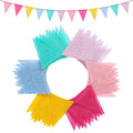 120-Flag 72FT Pastel Burlap Pennant Banner Garland for Parties & Events