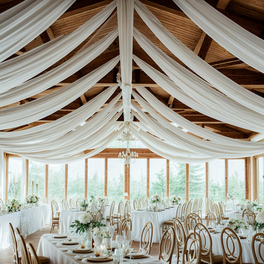 Party Village 30FT Wedding Ceiling Drapes Wrinkle-Free Draping Curtains