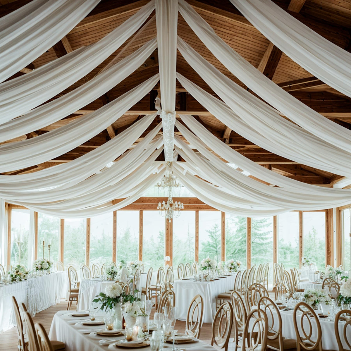 Party Village 30FT Wedding Ceiling Drapes Wrinkle-Free Draping Curtains