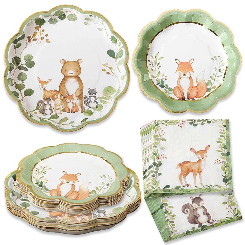 Kate Aspen Baby Shower Plates and Cups and Napkins Set Tableware Party Kit - Heavy Duty Disposable Party Plates, 6.5 inch Durable Paper Napkins
