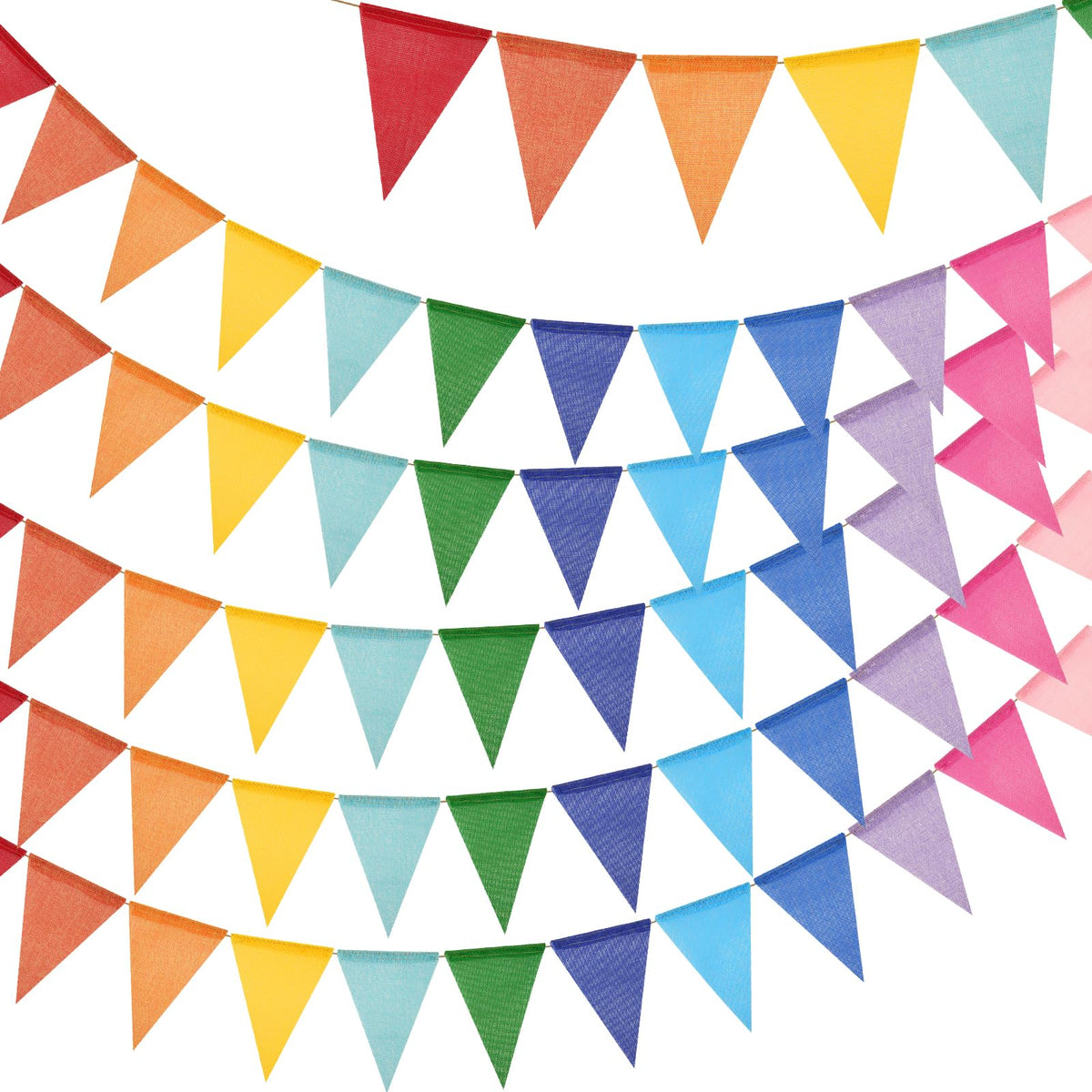G2PLUS Pre-Strung Burlap Pennant Banners
