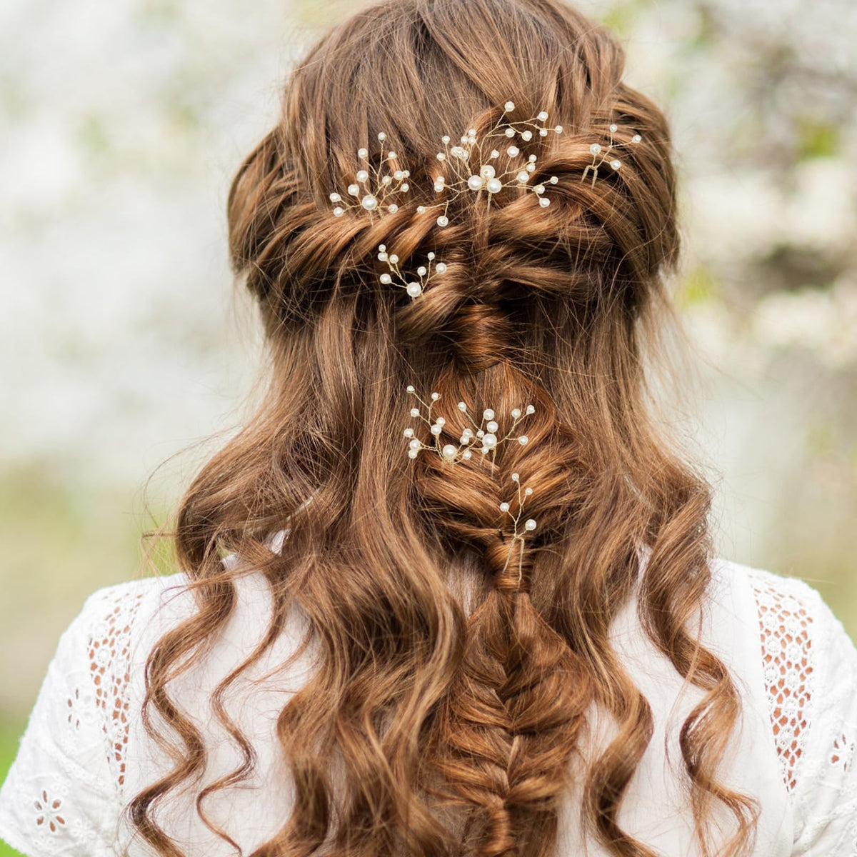 7Pcs Pearl Hair Pins for Brides | Wedding Hair Accessories Set | Gold Leaf Headpiece Clips | Jewelry for Women for Weddings, Parties, Special Occasions