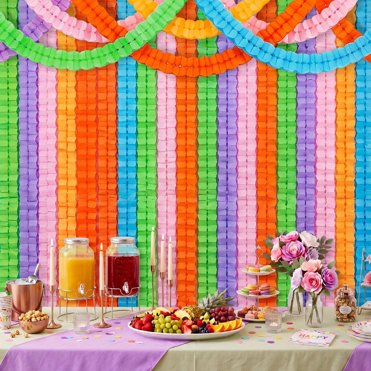 Epakh 12 Pcs Four Leaf Clover Paper Flowers Garland Decorations Colorful Paper Streamers Reusable Hanging Paper Chains Banner for Party Wedding Baby Shower Backdrop Home Decor