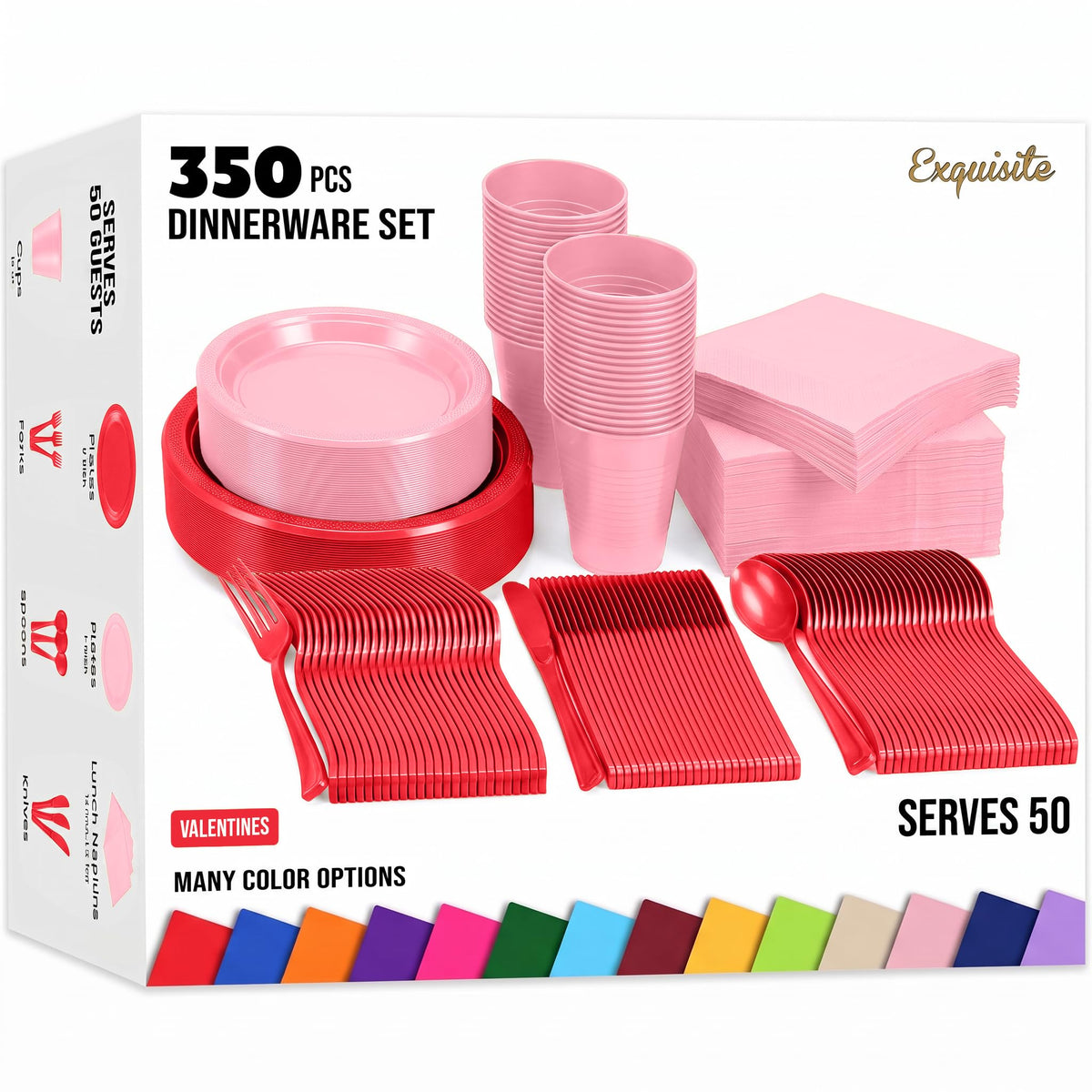 350 Pcs Plastic Dinnerware Set - Exquisite