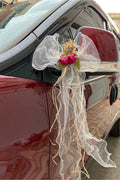 10 Piece Wedding Car Decoration Set - Bridal Car and Convoy Ornament & Gift Bundle Accessory - Festive Celebration Decor - 10 x 26 inches