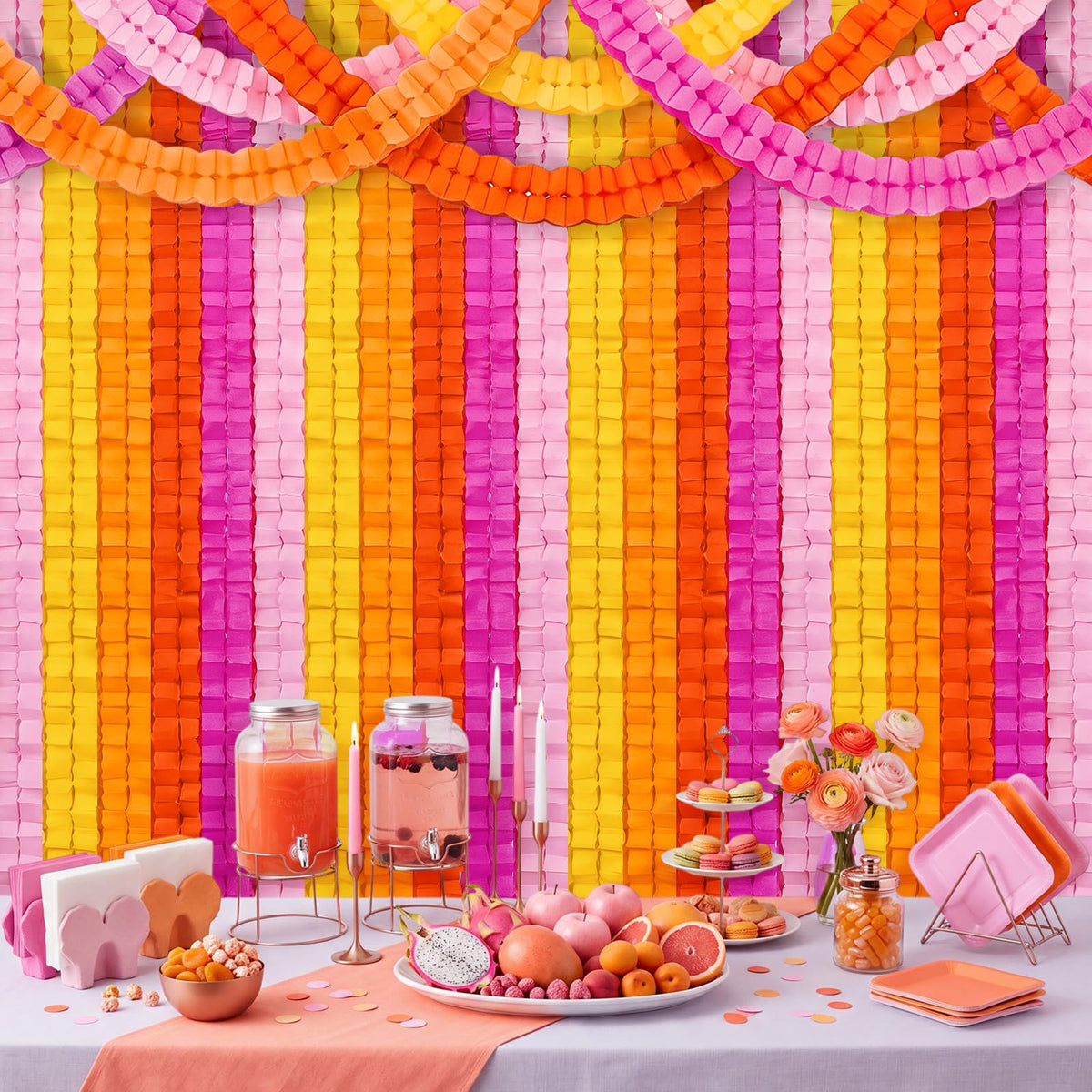 Epakh 12 Pcs Four Leaf Clover Paper Flowers Garland Decorations Colorful Paper Streamers Reusable Hanging Paper Chains Banner for Party Wedding Baby Shower Backdrop Home Decor