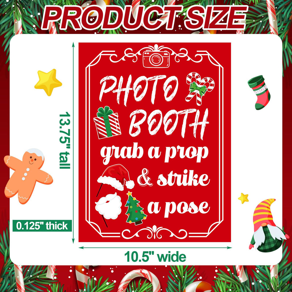 Briwooody Photo Booth Sign with Stand Retro Background Table