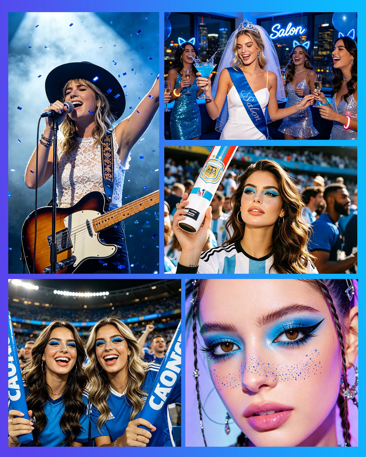 XICZH Face Glitter, Temporary Face Tattoos, Face Body Glitter Makeup Patches for Women Girls, Country Concerts Singer Festival Rave Accessories