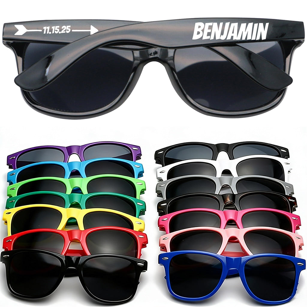 DFDG Personalized Sunglasses Bulk Custom Wedding Party Sunglasses Bachelorette Party Sunglasses for Women & Men