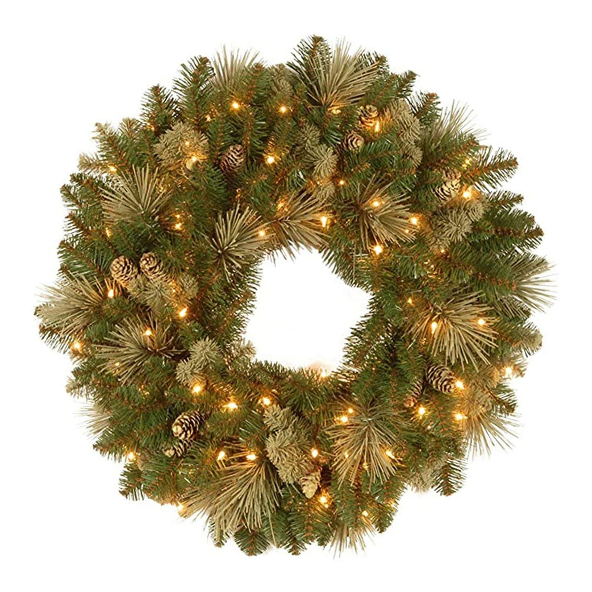 Generic Wall Hanging Holiday Wreath Accessories with LED Lights Operated Christmas Party Supplies for New Year Decoration Christmas Party