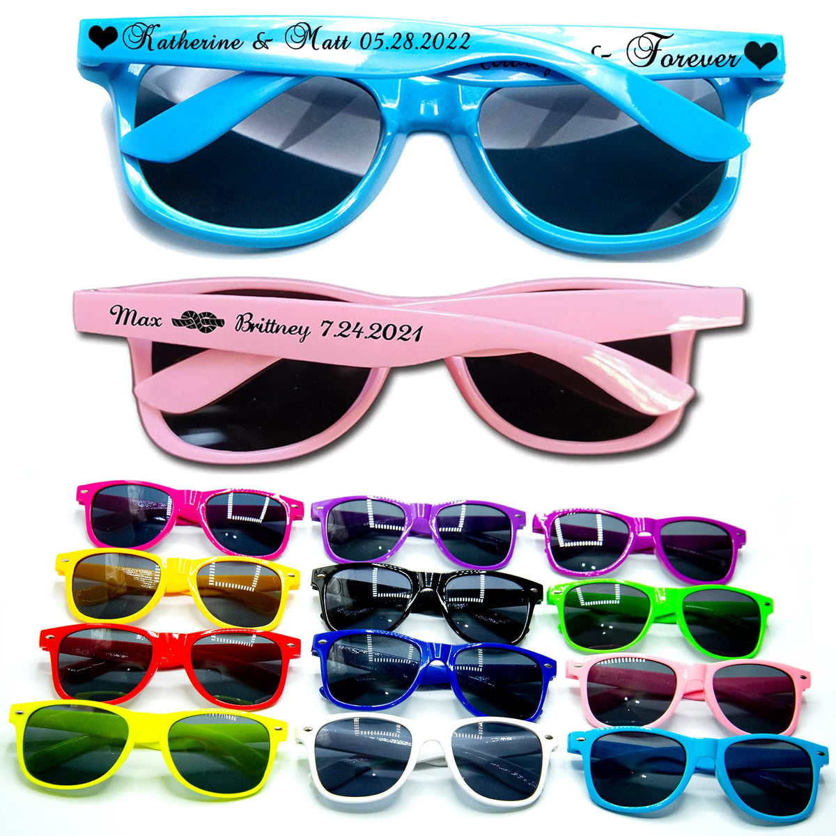 Personalized Wedding Sunglasses Bulk for Guests Party Favors,Custom Personalized Bridesmaid Logo Sunglasses
