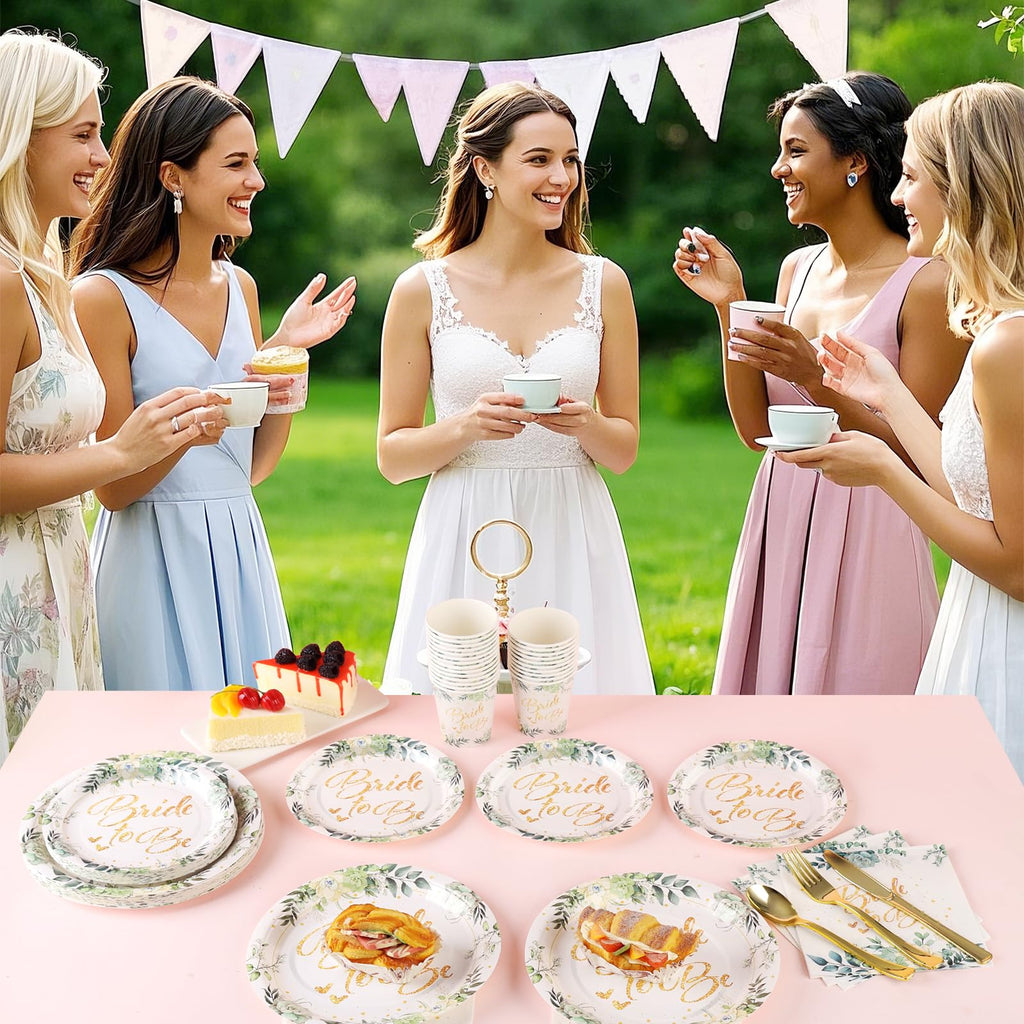 Bridal Shower Plates and Cups and Napkins Sets