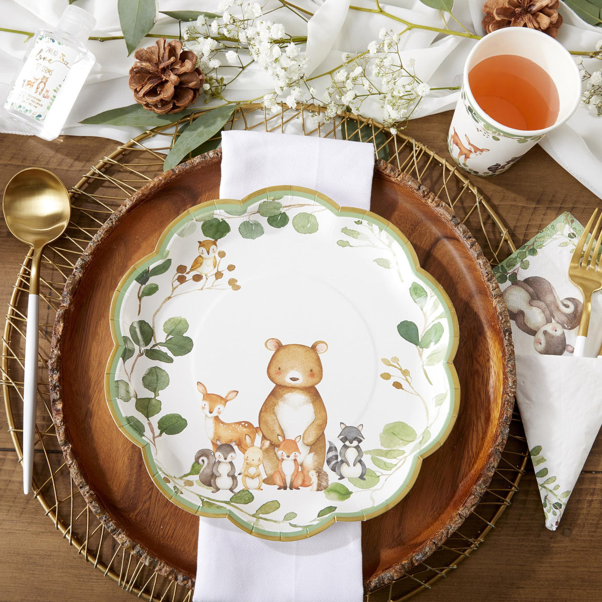 Kate Aspen Baby Shower Plates and Cups and Napkins Set Tableware Party Kit - Heavy Duty Disposable Party Plates, 6.5 inch Durable Paper Napkins