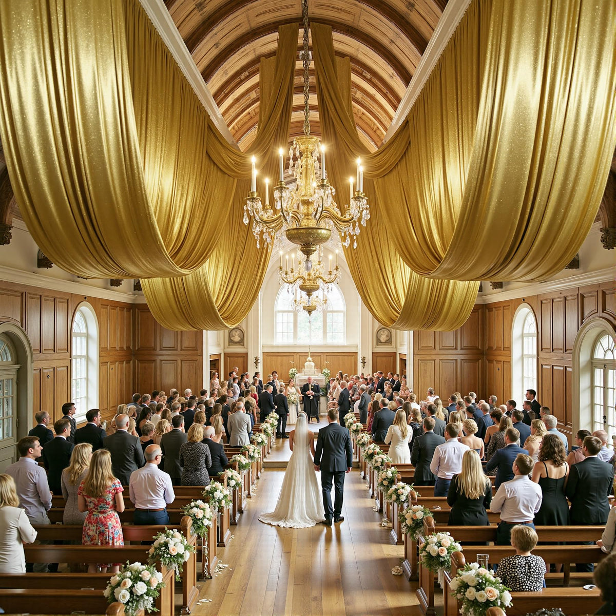Party Village 30FT Wedding Ceiling Drapes Wrinkle-Free Draping Curtains