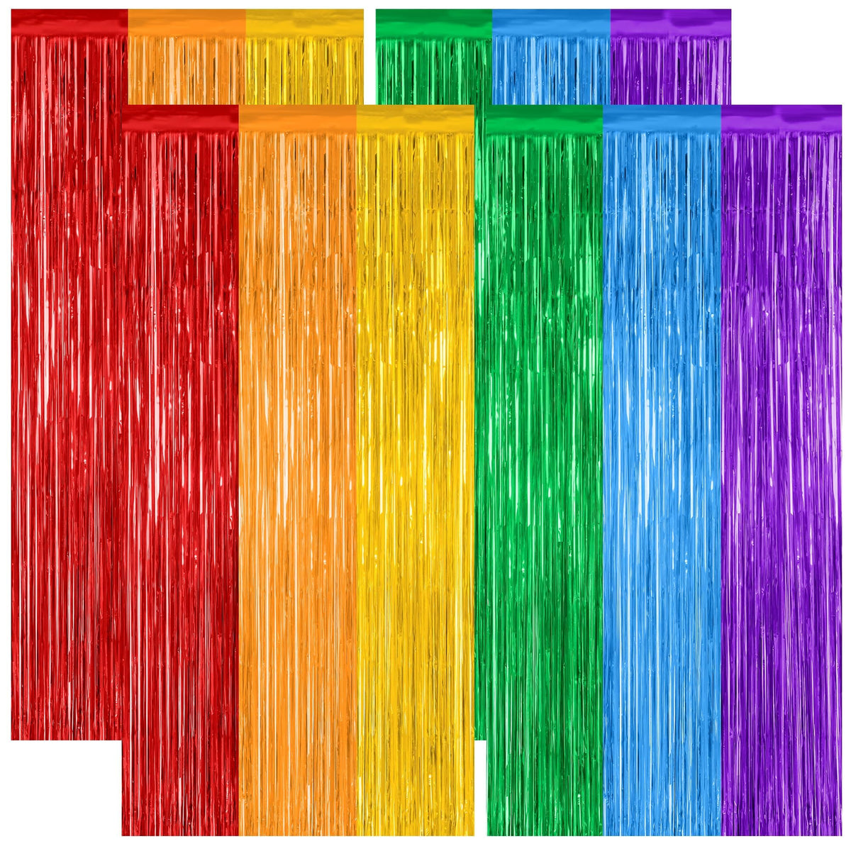 Colorful Foil Fringe Curtain Backdrop for Birthday Photo Booths