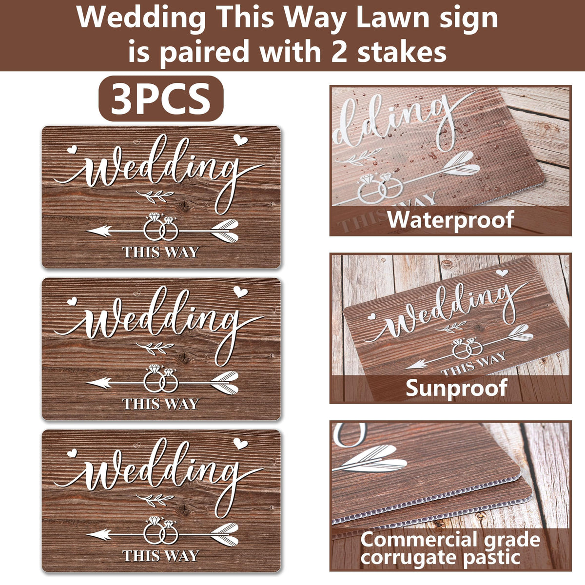 Wedding This Way Lawn Signs Direction Arrow Lawn Yard Signs