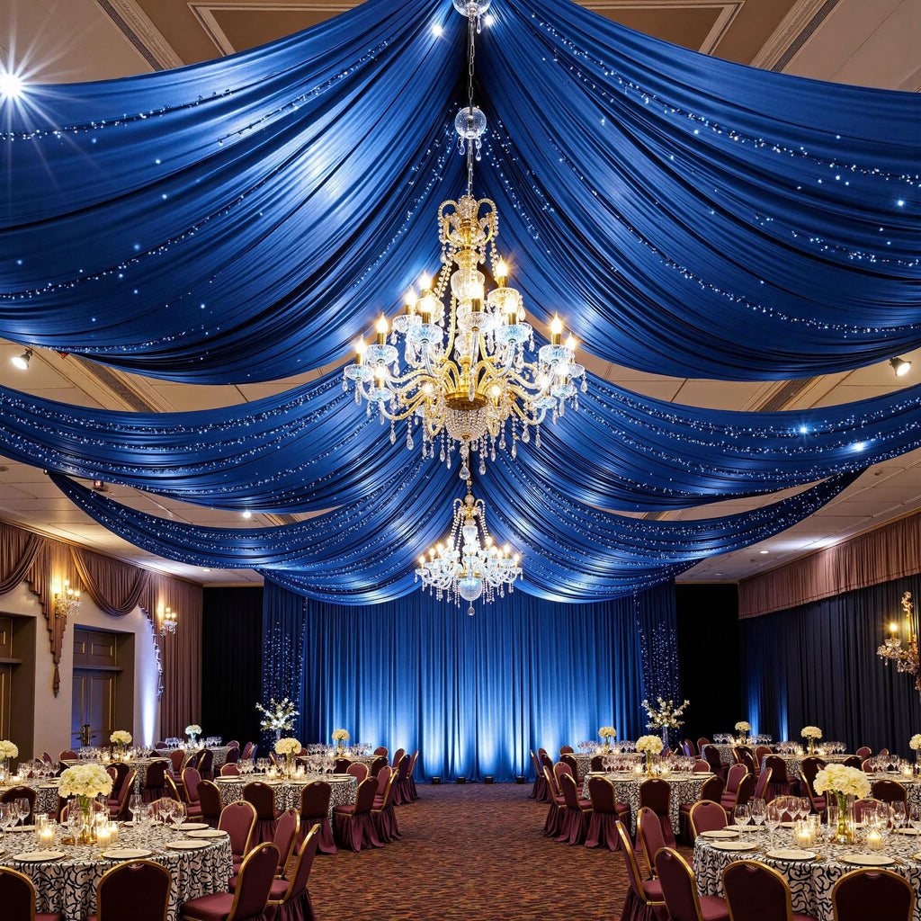 Party Village 30FT Wedding Ceiling Drapes Wrinkle-Free Draping Curtains