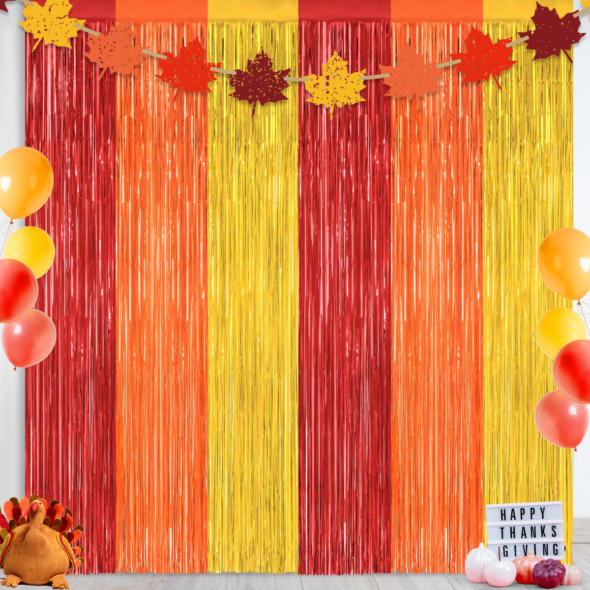 Colorful Foil Fringe Curtain Backdrop for Birthday Photo Booths