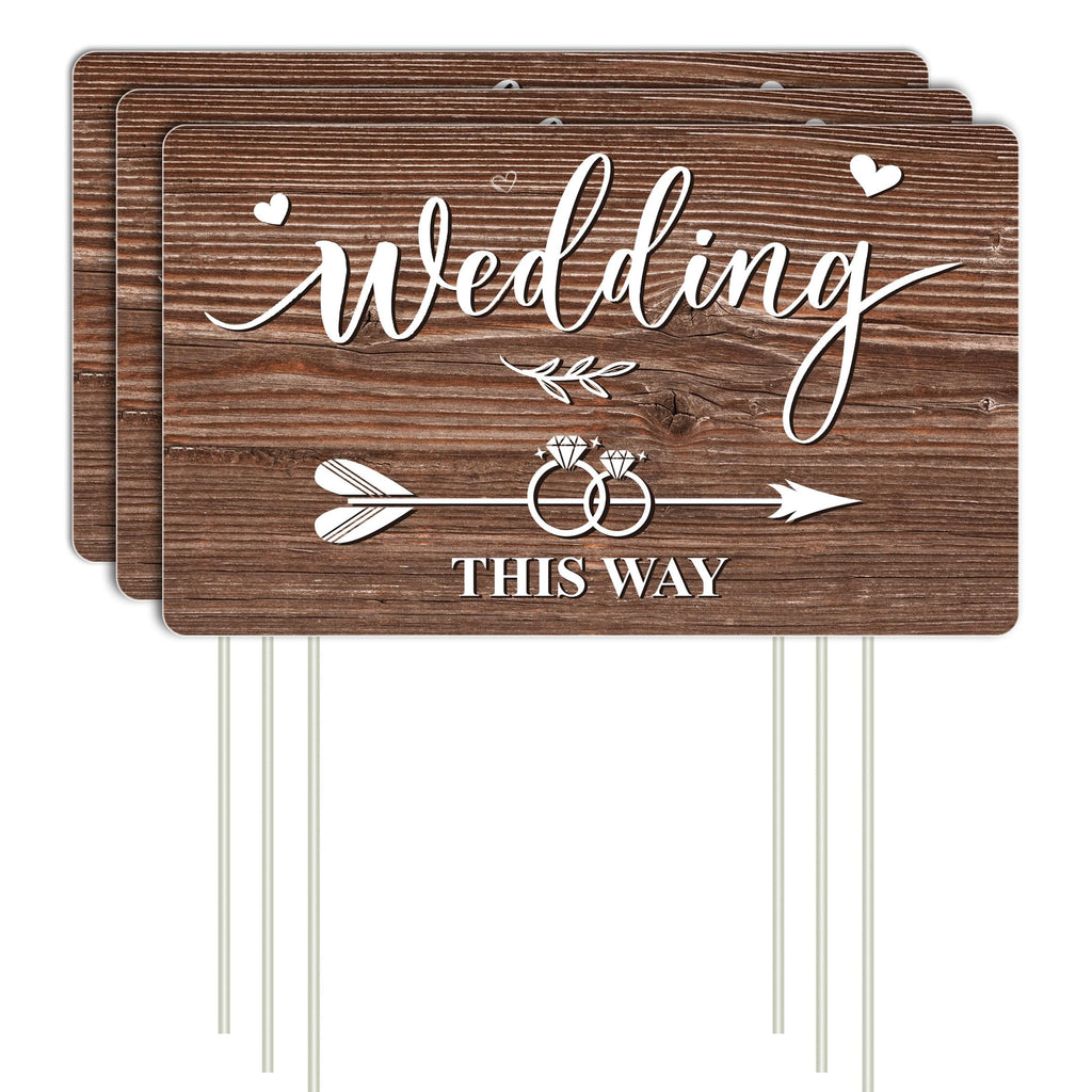 Wedding This Way Lawn Signs Direction Arrow Lawn Yard Signs