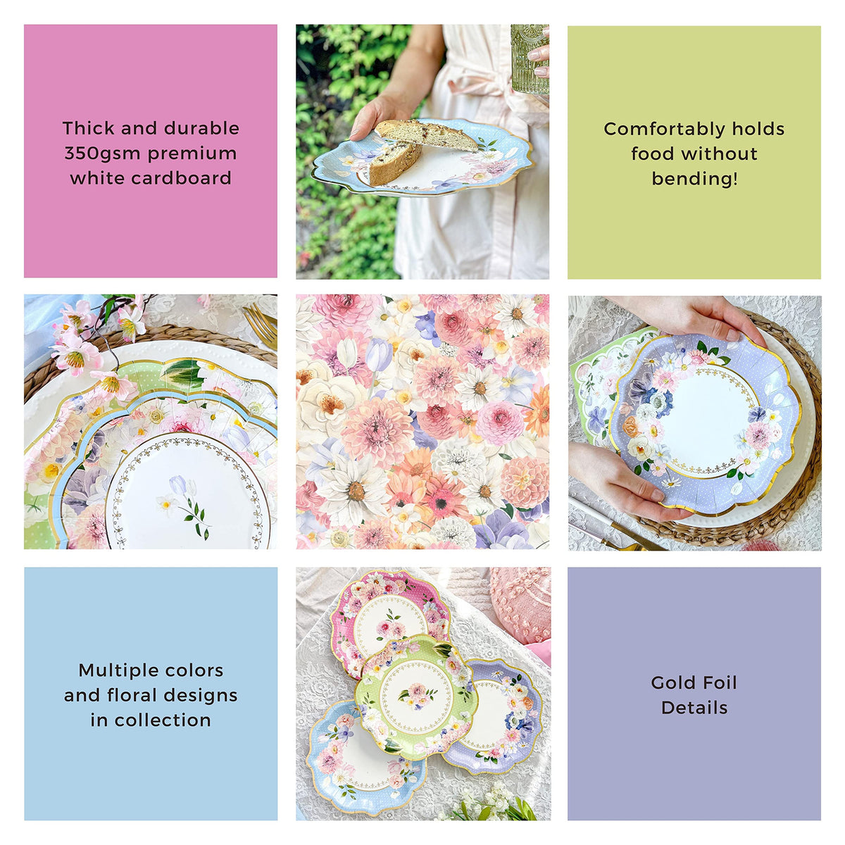 Kate Aspen Paper Plate and Napkin Set - Elegant Disposable Plates for Weddings, Something Blue Before I Do Bridal Shower Decorations, Baby Shower Plates, Tea Party Supplies - 62 Piece