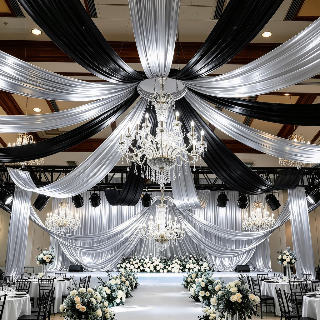 Party Village 30FT Wedding Ceiling Drapes Wrinkle-Free Draping Curtains