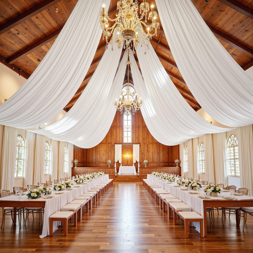 Party Village 30FT Wedding Ceiling Drapes Wrinkle-Free Draping Curtains