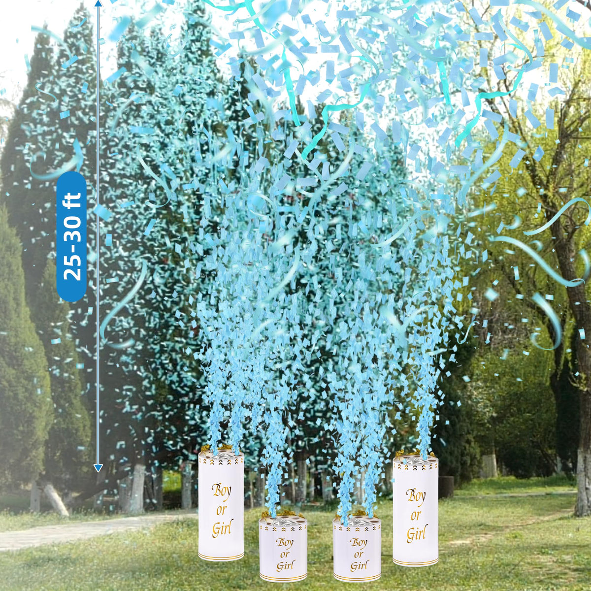 Giant Gender Reveal Electronic Cannon Barrel; Ideal for large Outdoor Gender Reveal Parties; Safe and Eco-friendly ; 2-piece Set