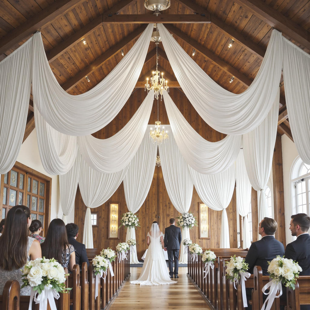 Party Village 30FT Wedding Ceiling Drapes Wrinkle-Free Draping Curtains