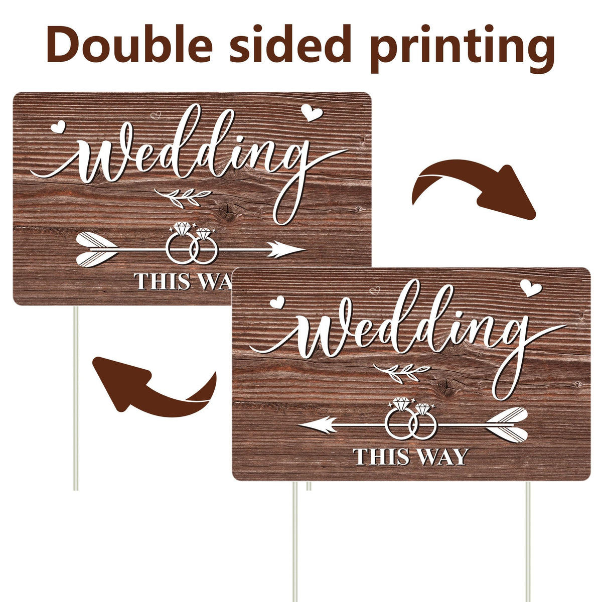 Wedding This Way Lawn Signs Direction Arrow Lawn Yard Signs
