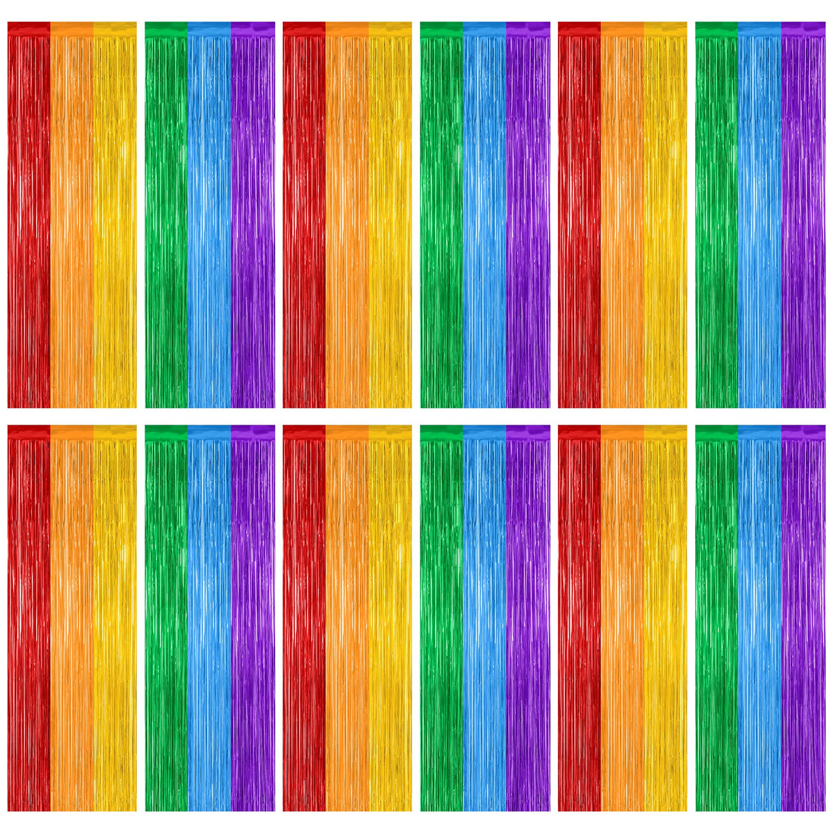 Colorful Foil Fringe Curtain Backdrop for Birthday Photo Booths