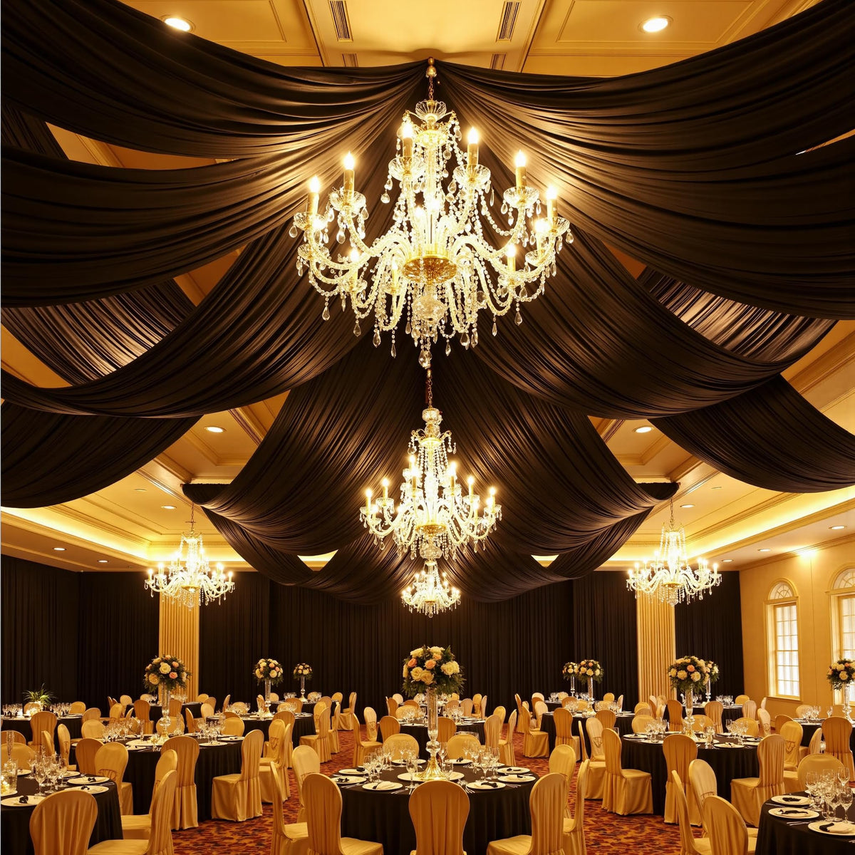 Party Village 30FT Wedding Ceiling Drapes Wrinkle-Free Draping Curtains