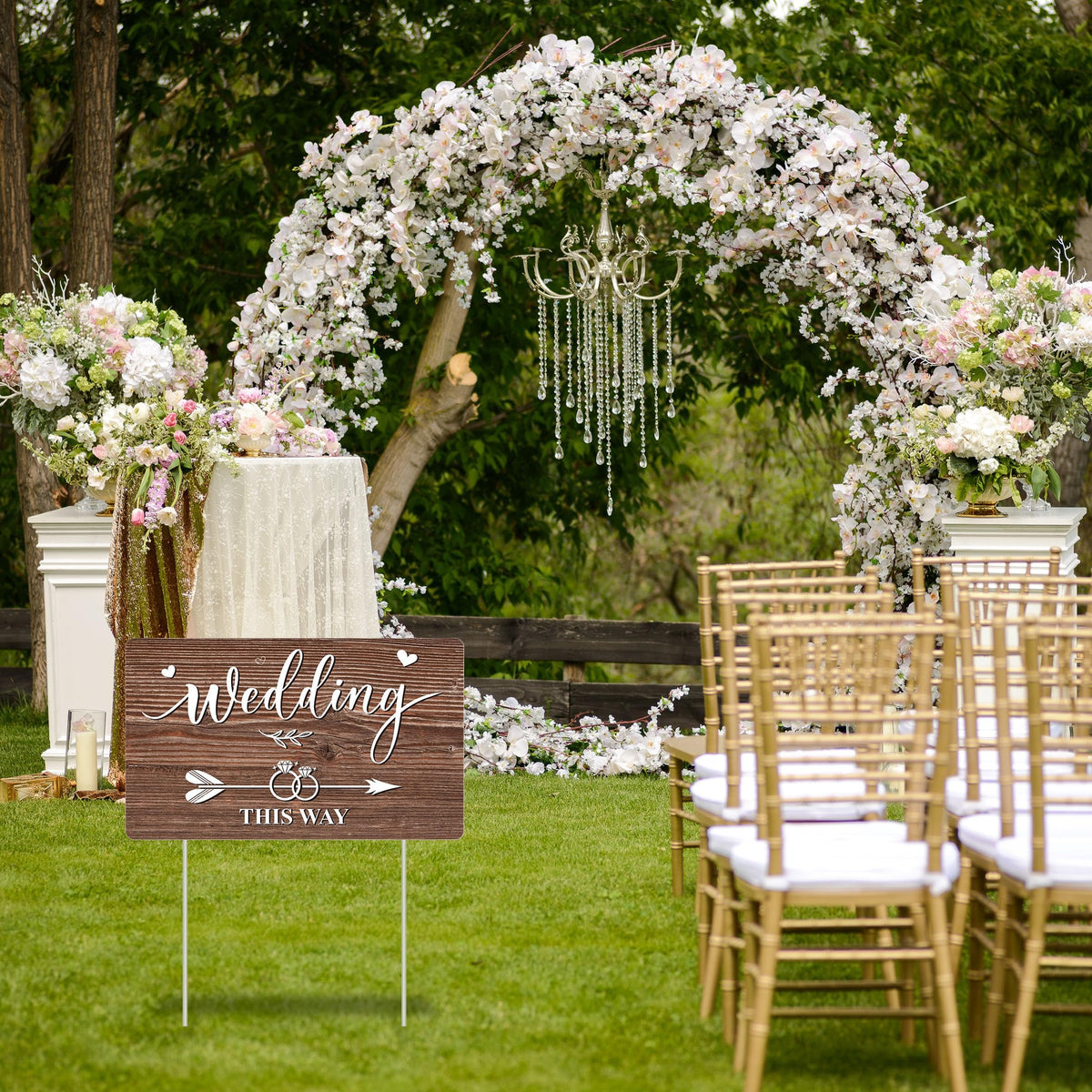 Wedding This Way Lawn Signs Direction Arrow Lawn Yard Signs