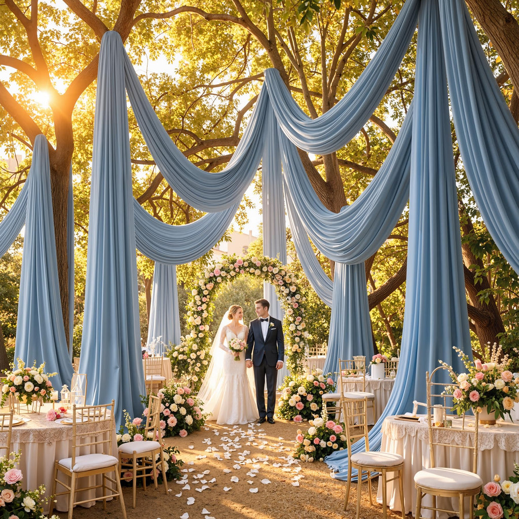 Party Village 30FT Wedding Ceiling Drapes Wrinkle-Free Draping Curtains