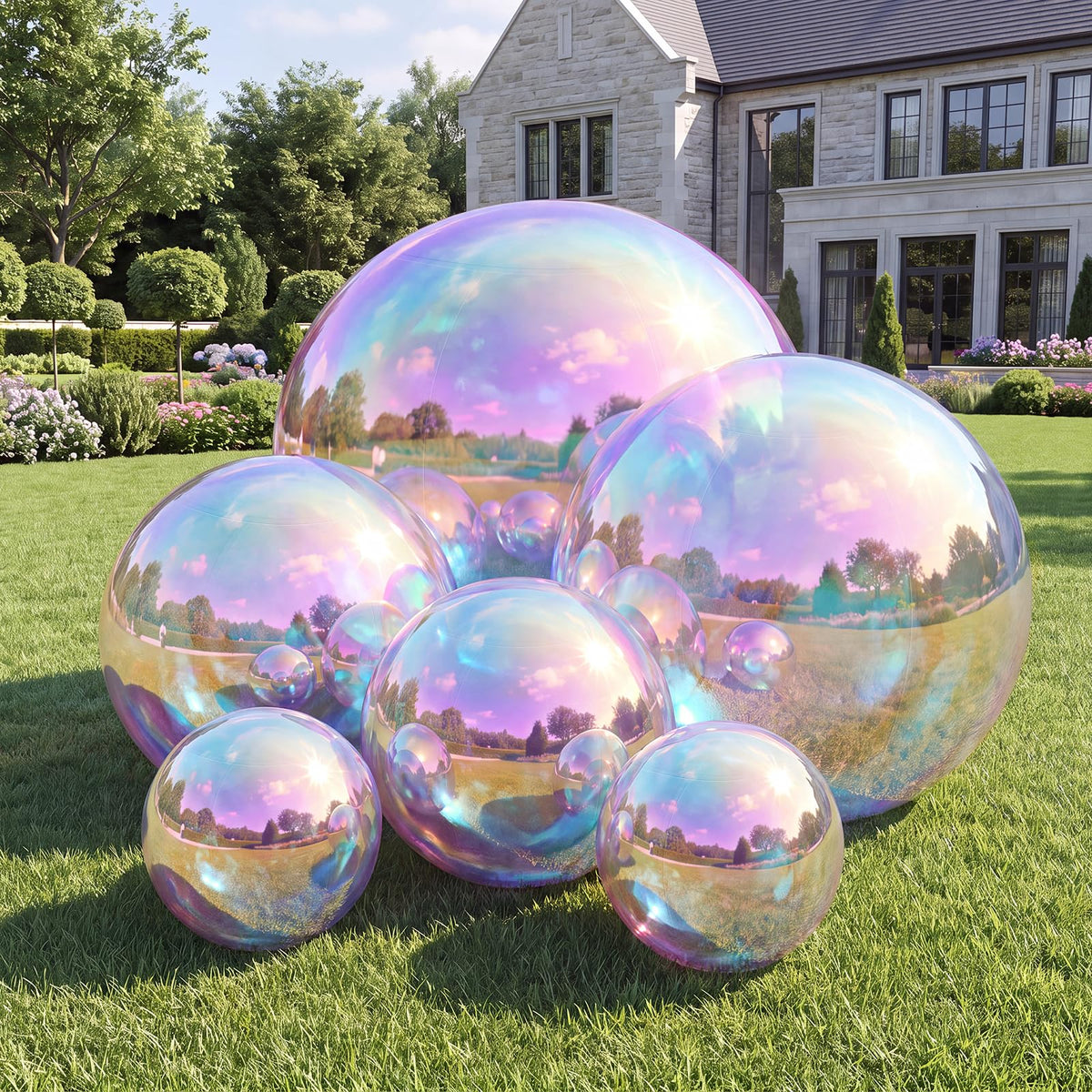 Inflatable Mirror Balls,Large Mirror Balls Decor Reusable PVC Balloon for Large Event, Party, Concerts, Stage, Wedding Decoration