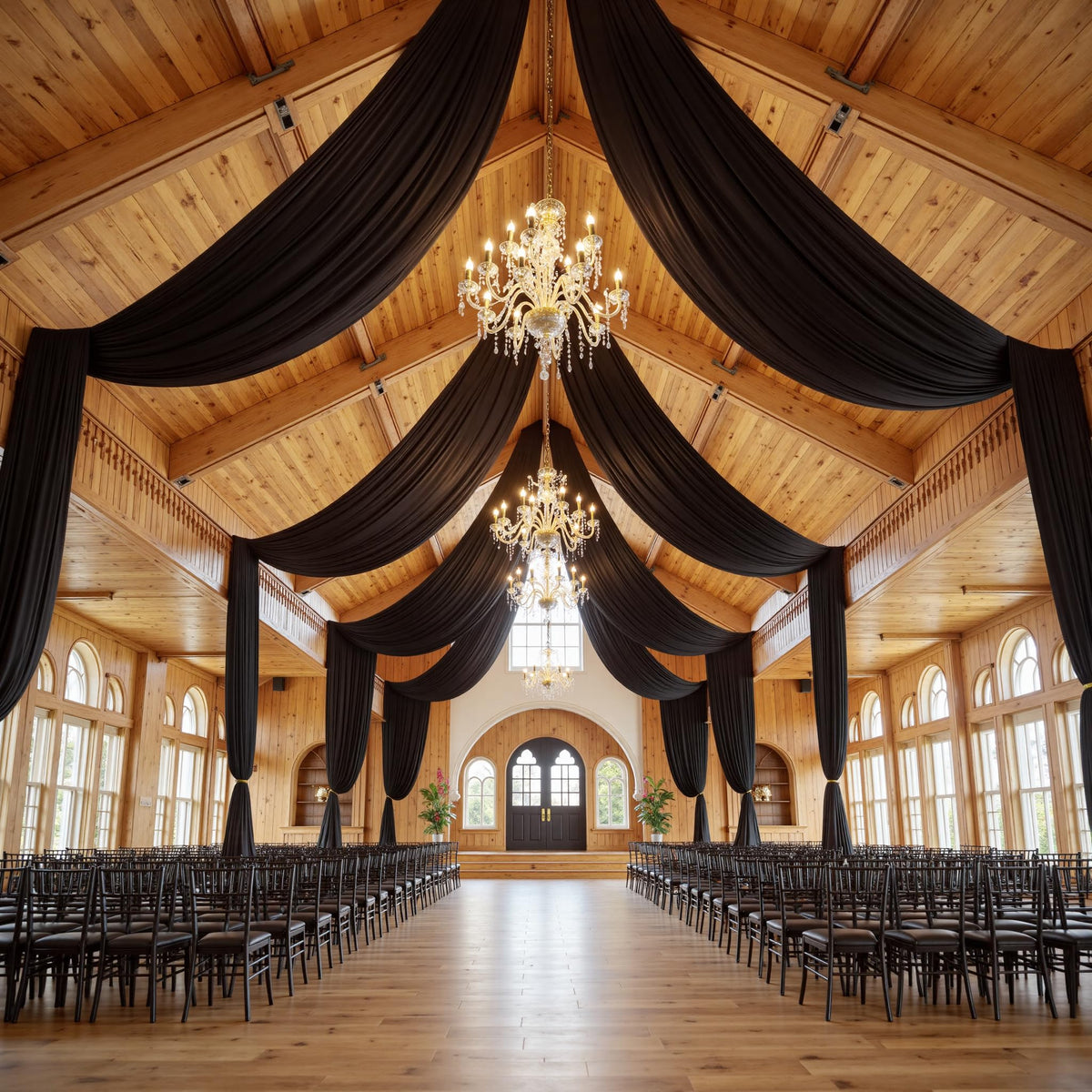 Party Village 30FT Wedding Ceiling Drapes Wrinkle-Free Draping Curtains
