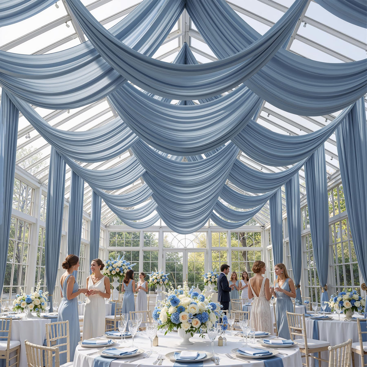 Party Village 30FT Wedding Ceiling Drapes Wrinkle-Free Draping Curtains